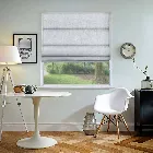 Galaxy Glacier White Roman Blind