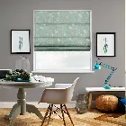 Etched Vine Eau De Nil Roman Blind