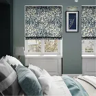 Pinion Vintage Linen Storm Blue Roman Blind