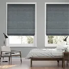 Paleo Linen Winter Blue Roman Blind