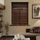 Rosewood & Chocolate Faux Wood Blind - 50mm Slat