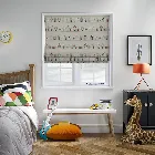 Seaside Huts Blue Roman Blind