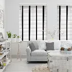 Ice White & Jet Faux Wood Blind - 50mm Slat