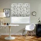 Angelica Hydrangea Feather Grey Roman Blind