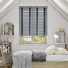 Urban Grey & Oxford Blue Faux Wood Blind - 50mm Slat