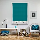 Suede Blackout Teal Blue Electric Roller Blind