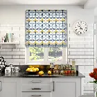 Circus Leaves Blue Roman Blind