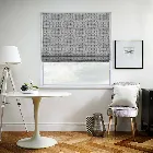 Geometric Metallic Sterling Grey Roman Blind