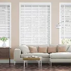 Snowdrift & Fresh White Faux Wooden Blind - 50mm Slat