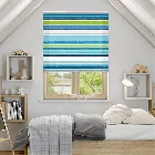 Calcutta Stripe Lake Blue Roman Blind