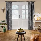 Carlina Thistle Teal Blue Curtain