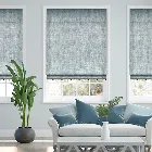 Eternity Linen Blue & Henley Trimmed Roman Blind