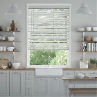 Cool Grey Faux Wood Blind - 50mm Slat