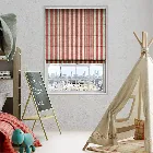 Twill Stripe Linen Party Red Roman Blind