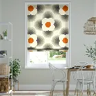 Striped Petal Orange Roman Blind