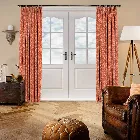 Whirl Coral Orange Curtain