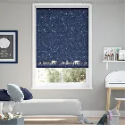 Winter Animals At Night Blue Roller Blind