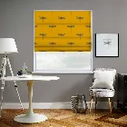 Dragonfly Ochre Yellow Roman Blind