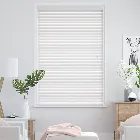 True White Faux Wood Blind - 50mm Slat