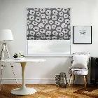 70s Poppy Dark Grey Roman Blind