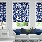 Midnight Rushes Linen Lagoon Blue Roman Blind