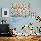 Forest Leaves Tangerine Roman Blind