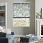 Moonlit Cranes Linen Silver Roman Blind