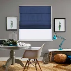 Orient Faux Silk Indigo Blue Roman Blind