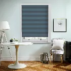 Midas Stripe Blackout Sapphire Blue Roller Blind