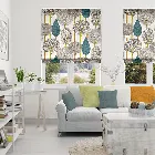 Silhouette Peacock Roman Blind