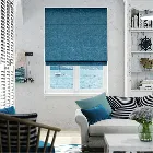 Paleo Linen Ocean Blue Roman Blind