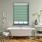 Midas Stripe Blackout Aqua Green Electric Roller Blind