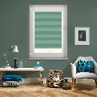 Midas Stripe Blackout Aqua Green Perfect Fit Roller Blind