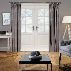 Azurite Chenille Grey Curtain