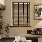 Chestnut & Jet Faux Wood Blind - 50mm Slat