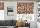 Hollihocks Burgundy - Roman Blind