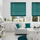 Ahisma Luxe Faux Silk Turquoise Roman Blind